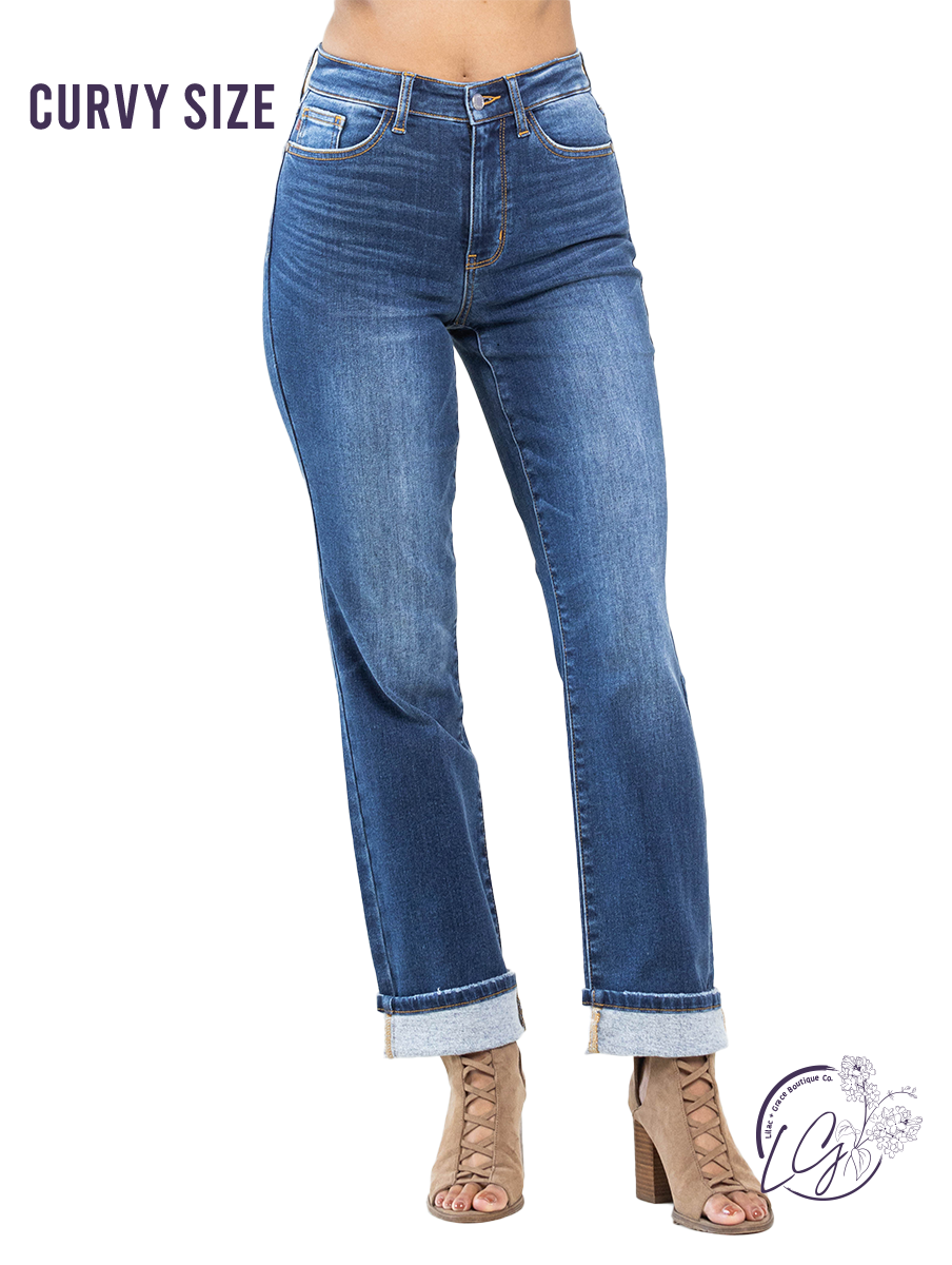 Curvy Ainsley High Waist Straight Leg By Judy Blue
