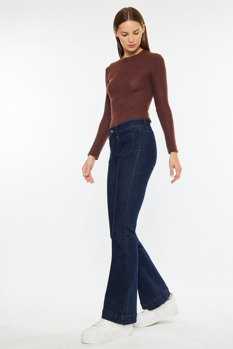 April Mid Rise Boot Cut Jean by Kan Can