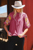 Curvy Petal Stitch Crinkled Blouse