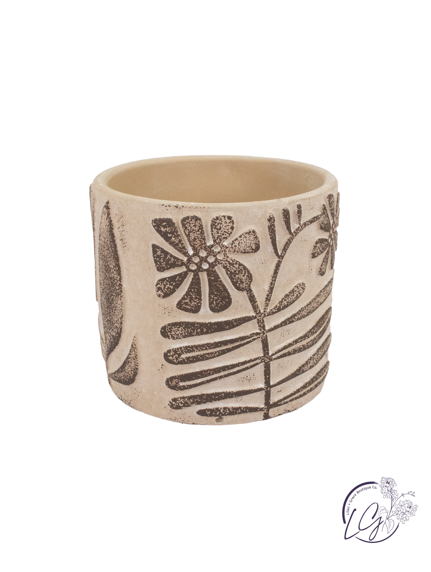 Vintage Embossed Cement Planter