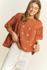 Curvy Boho Bloom Babydoll Top