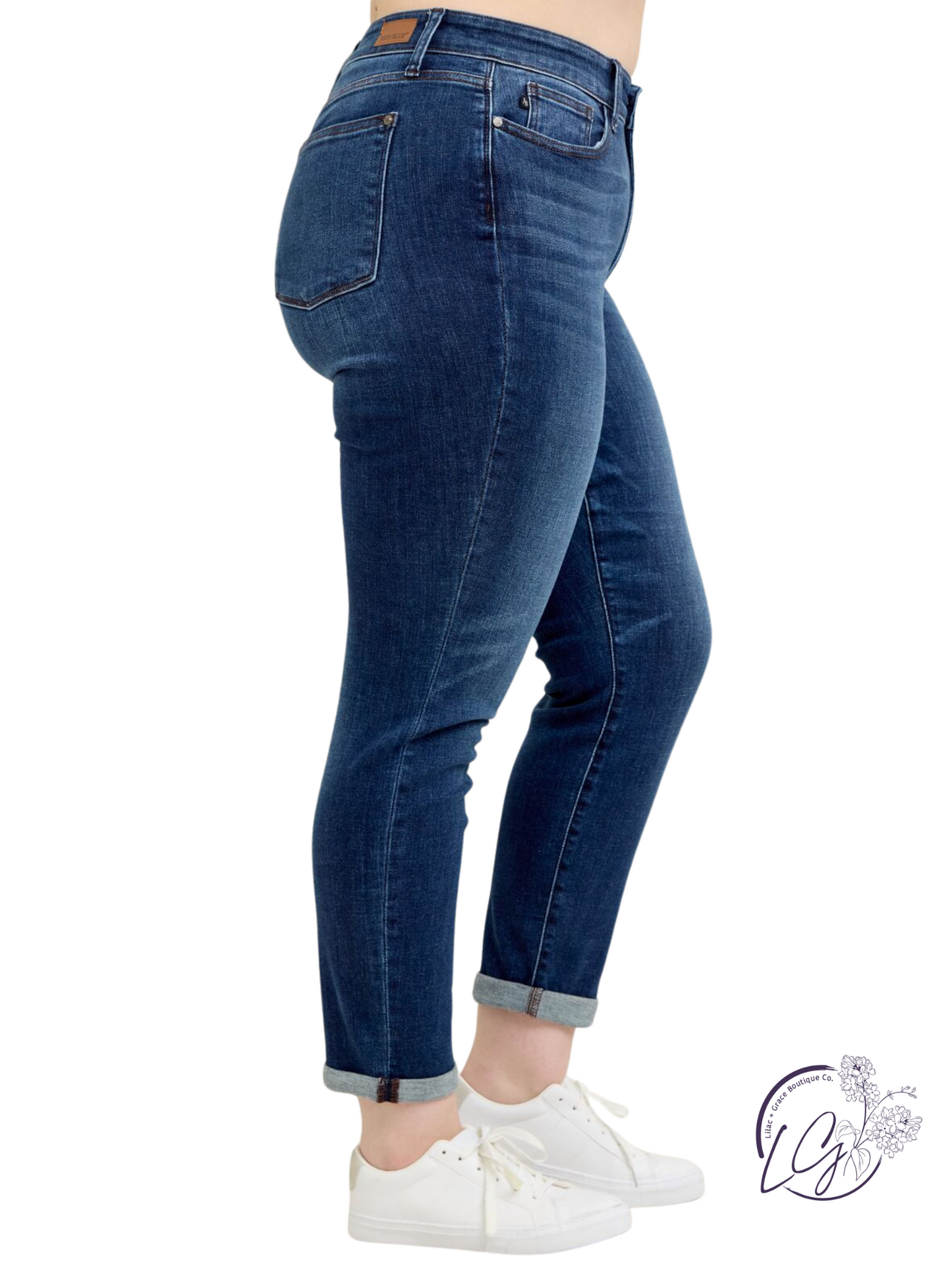 Curvy Barrett Cuffed Slim Fit Jean By Judy Blue