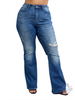 Curvy Delaney High-Rise Flare Distressed by Judy Blue