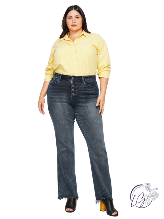 Curvy Rowan High-Rise Distressed Straight by Judy Blue