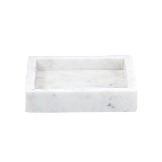 Square Marble Tray - White