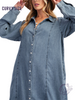 Curvy Blue Sky Chambray Dress