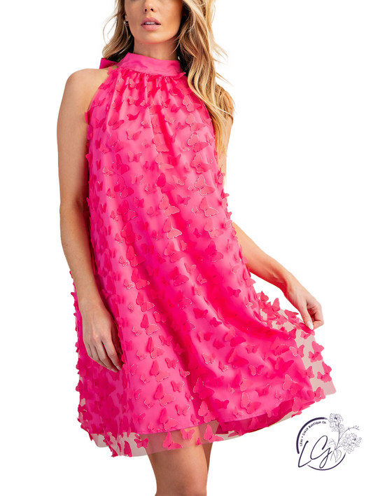 Fluttering Wings Halter Dress