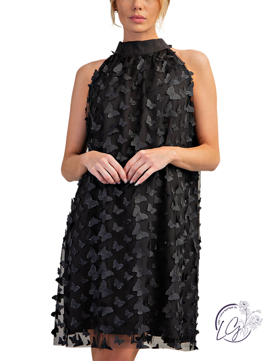 Fluttering Wings Halter Dress