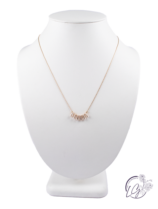 Dainty Crystal Bar Necklace