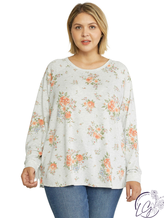Curvy Nothing Like My Love Floral Long Sleeve