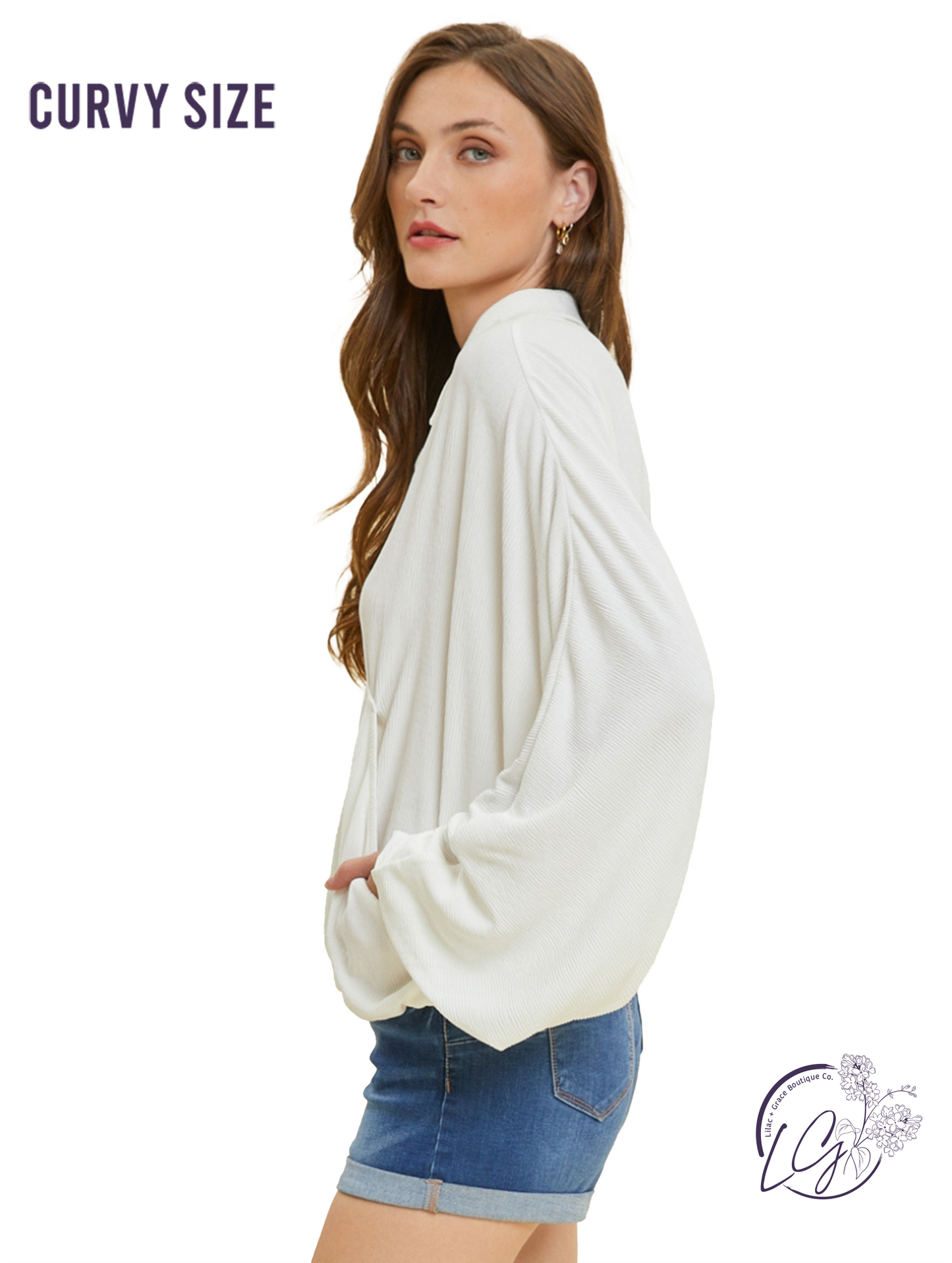 Curvy Drift Away Dolman Pullover