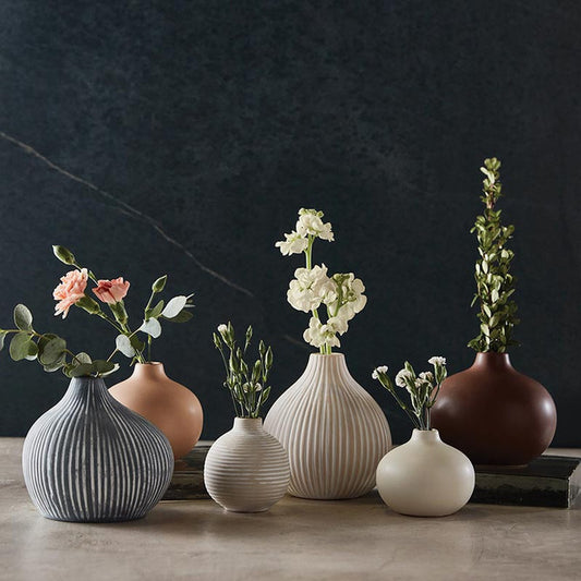 Blush Striped Droplet Vase