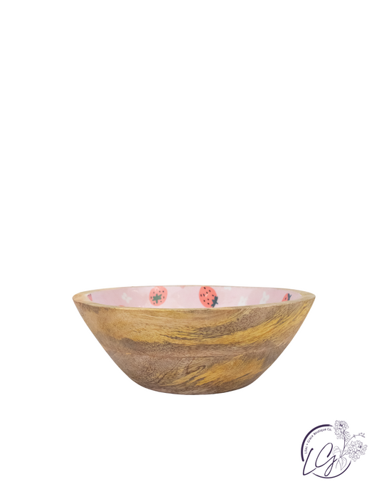 Enameled Mango Wood Bowls