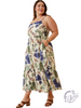 Curvy Falling Leaves Tank Dress