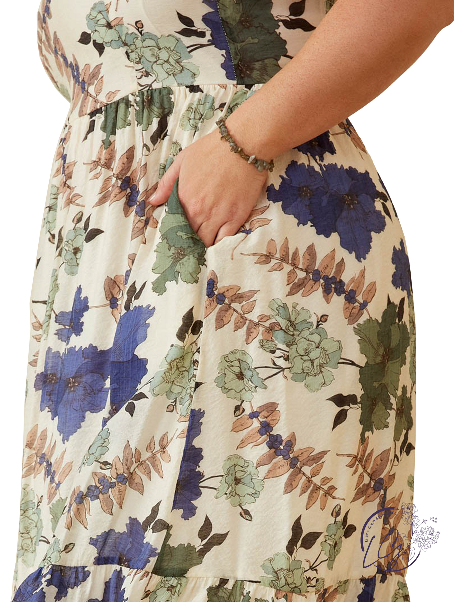 Curvy Falling Leaves Tank Dress