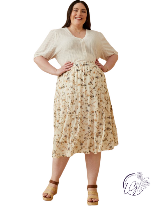 Curvy Meadowlight Chiffon Skirt