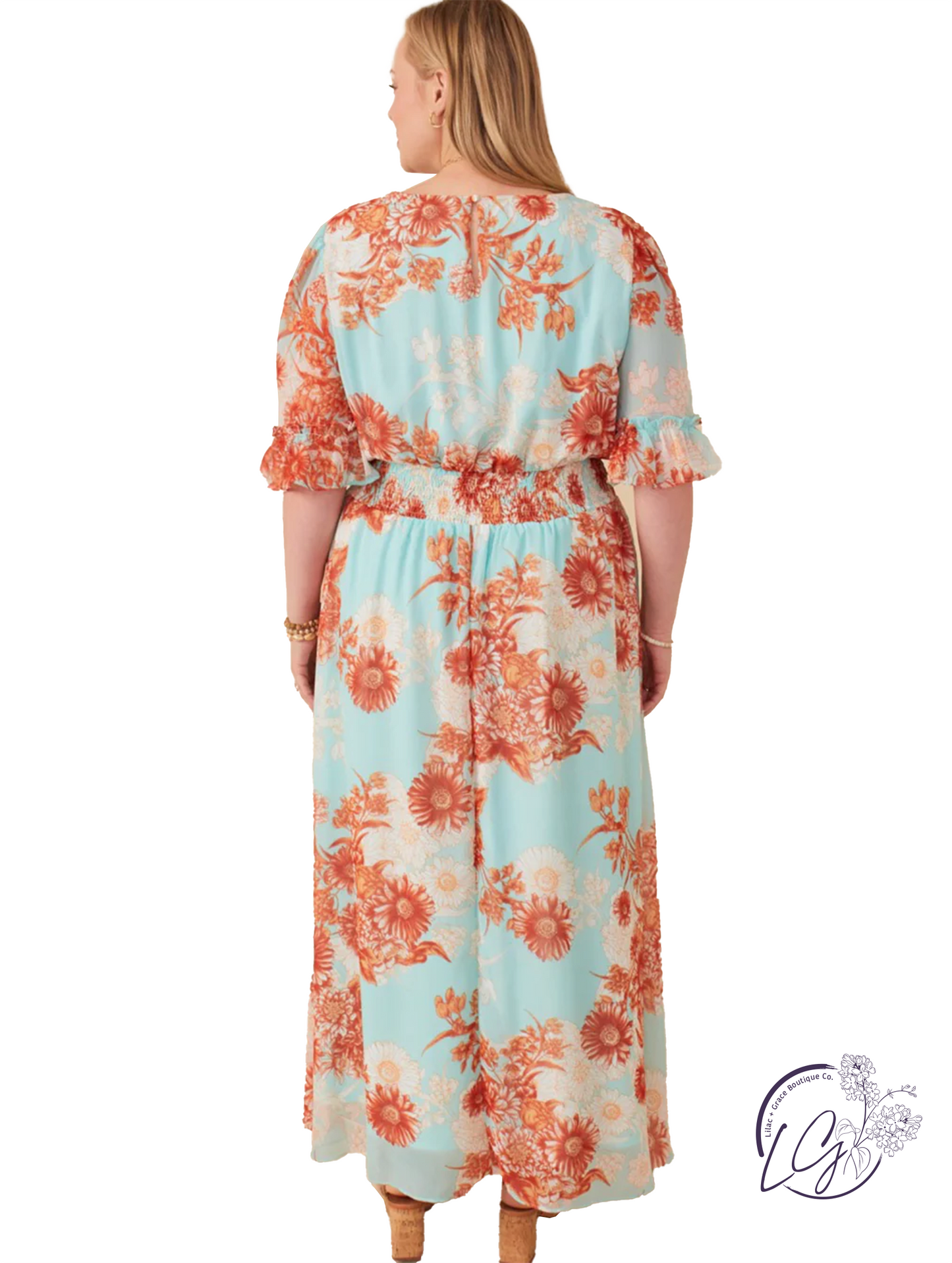 Curvy Endless Sky Chiffon Dress