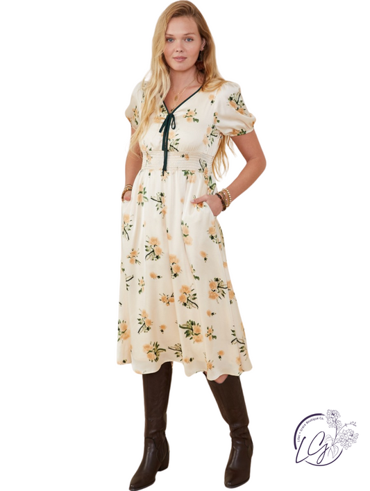 Luna Trim Satin Dress