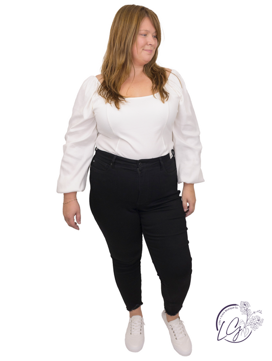 Curvy Zea Control Top Skinny W/Shark Bite Hem By Judy Blue