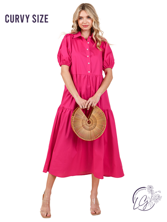 Curvy Flowing Freedom Midi Dress