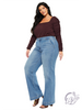 Curvy Kathleen High-Rise Trouser Wide Leg Jeans by Kan Can