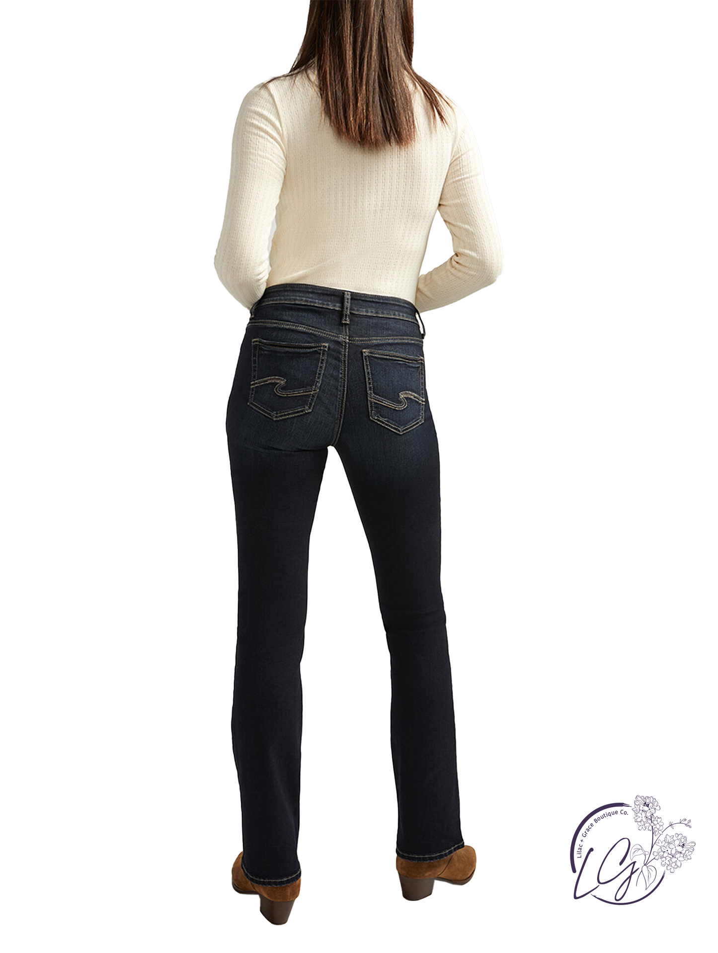 Lennon Mid Rise Slim Bootcut Jeans by Silver Jeans