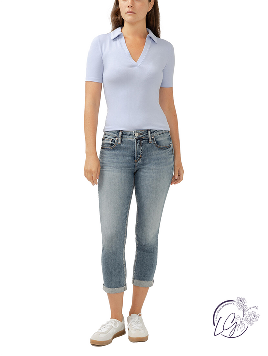 Giovanna Mid-Rise Capri by Silver Jeans