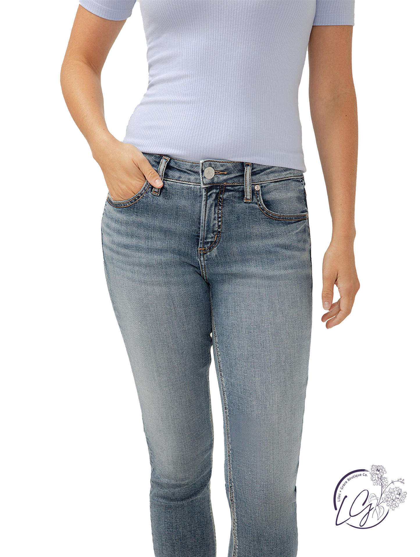 Giovanna Mid-Rise Capri by Silver Jeans