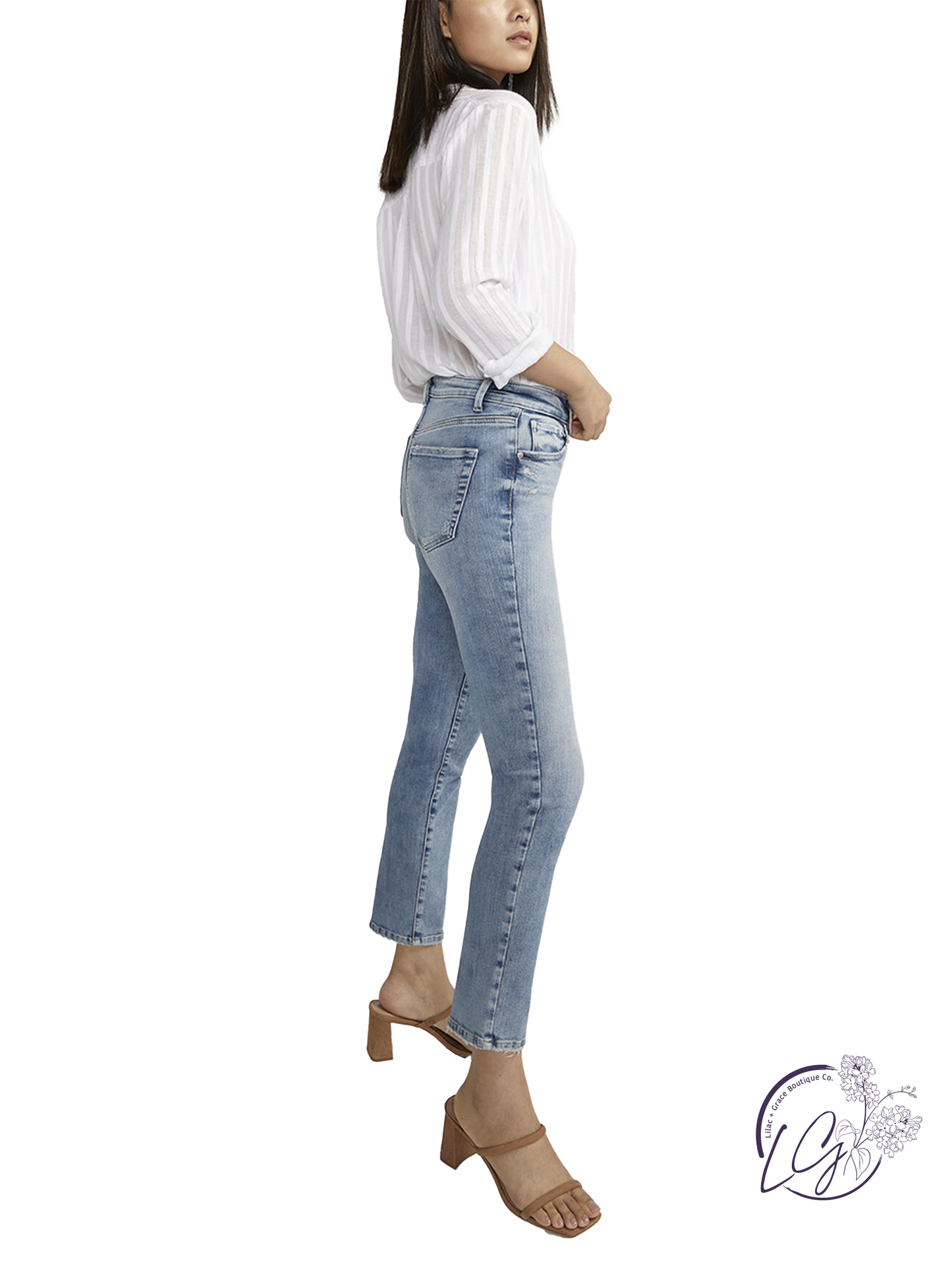 Jacqueline High Rise Straight Leg Jeans by Silver Jeans