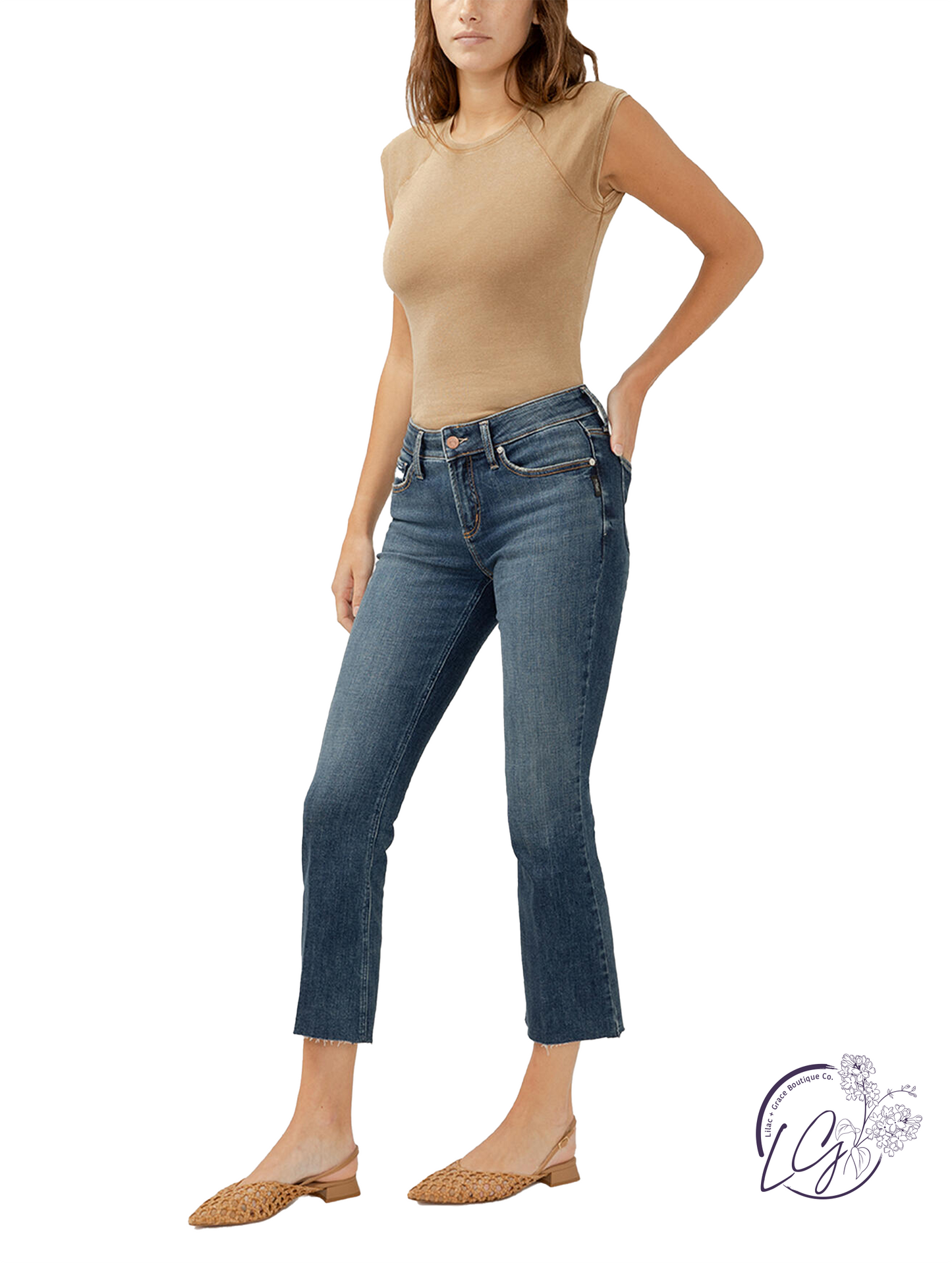 Alba Mid-Rise Kick Flare Jeans by Silver Jeans