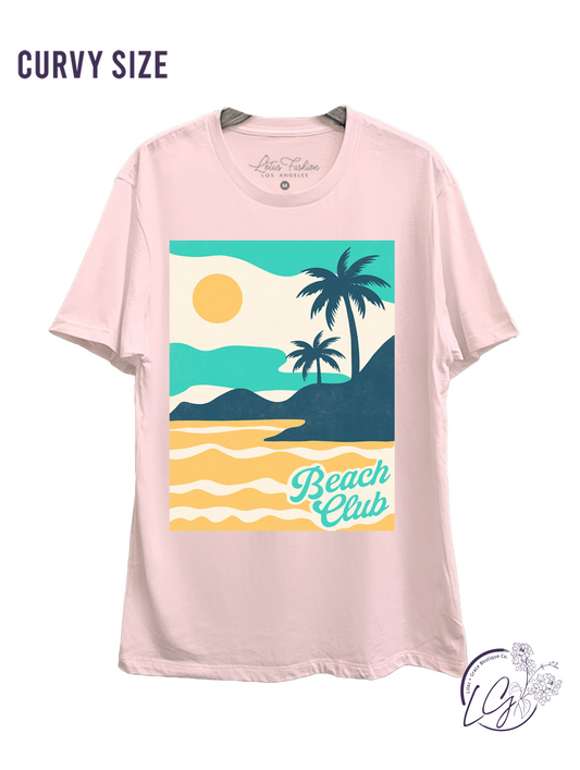 Curvy Beach Club Graphic Top