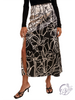 Monochrome Floret Flow Skirt