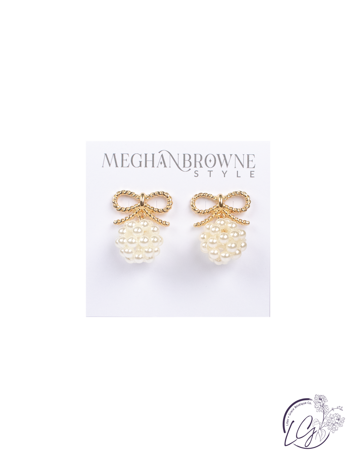 Bow Gold Pearl Earrings
