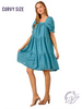 Curvy Teal Dreams Drift Dress