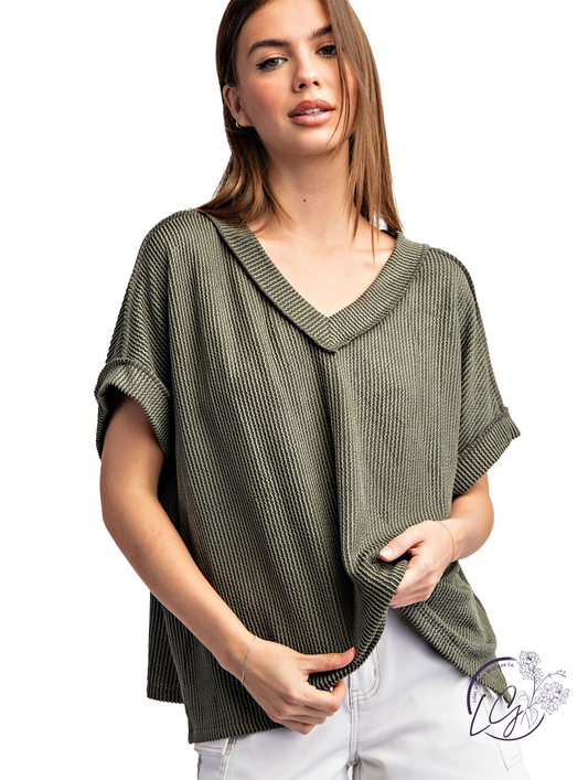 Sunfield Texture V-Neck Top