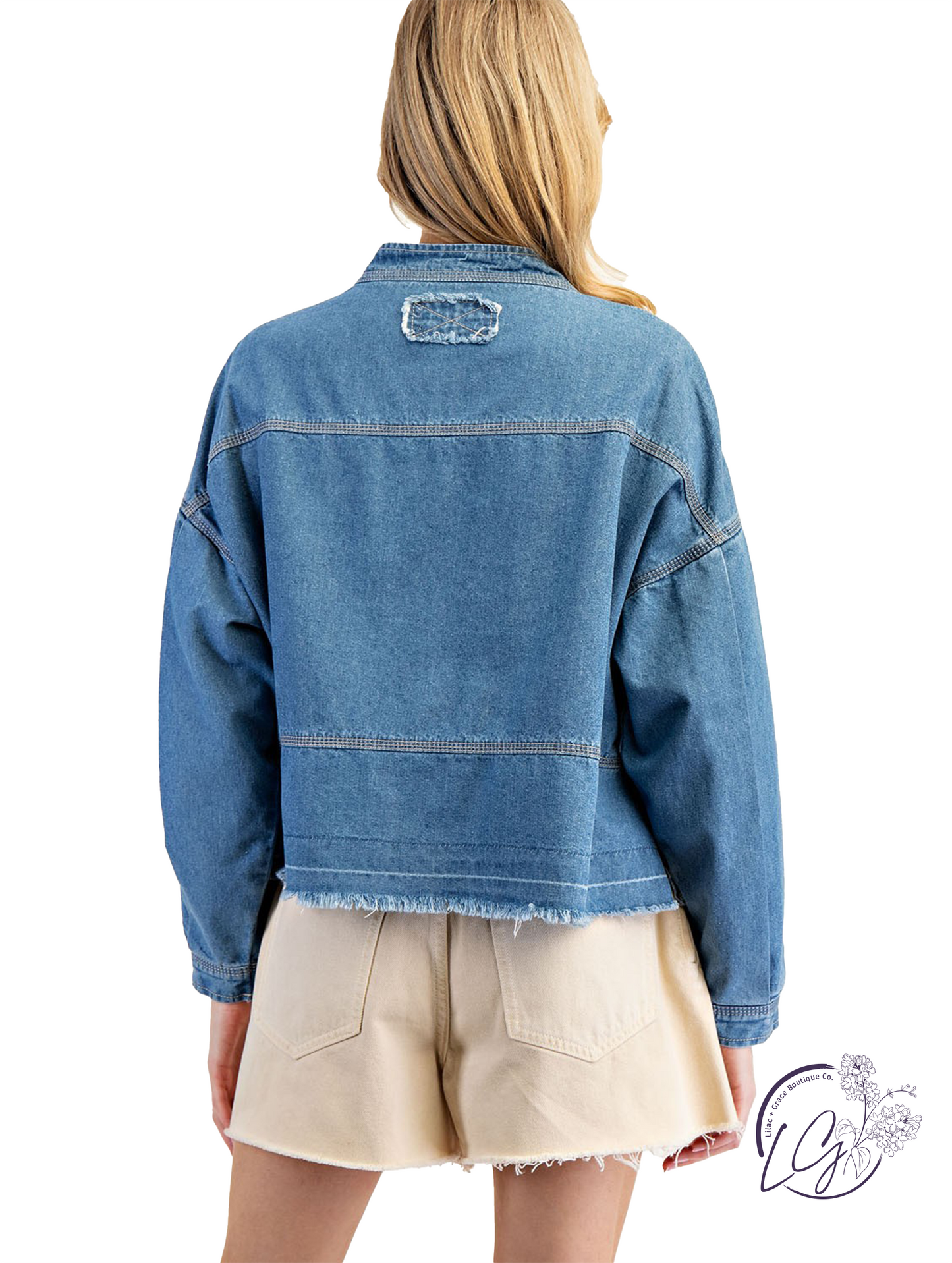 Dustveil Denim V-Neck Top