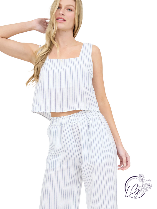 Saltair Lines Sleeveless Pinstripe Tank