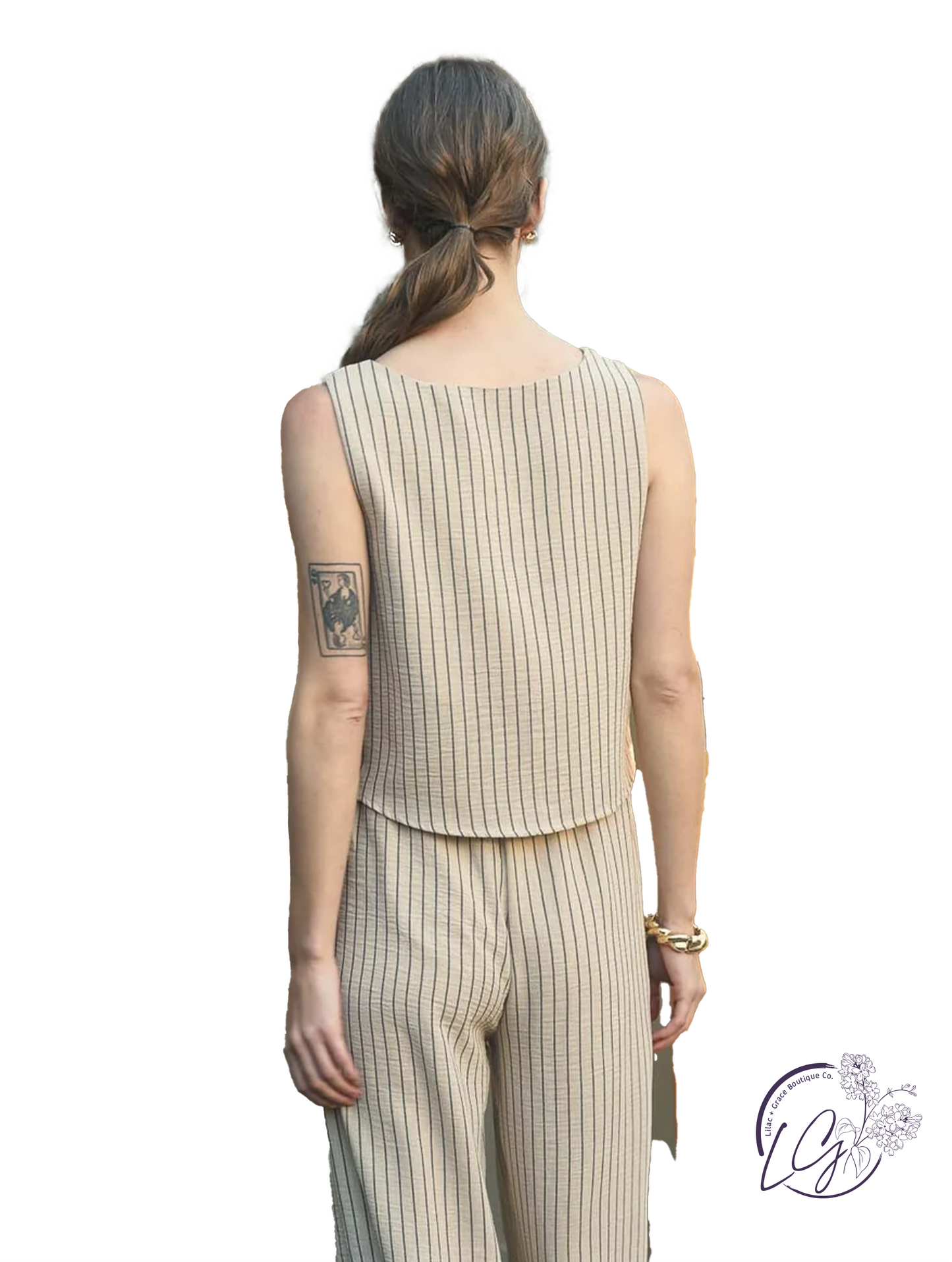 Saltair Lines Sleeveless Pinstripe Tank