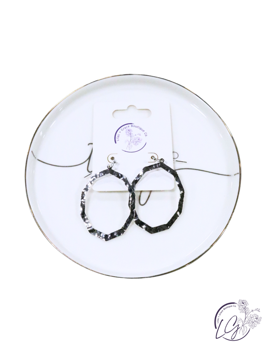 Hammered Oval Earrings