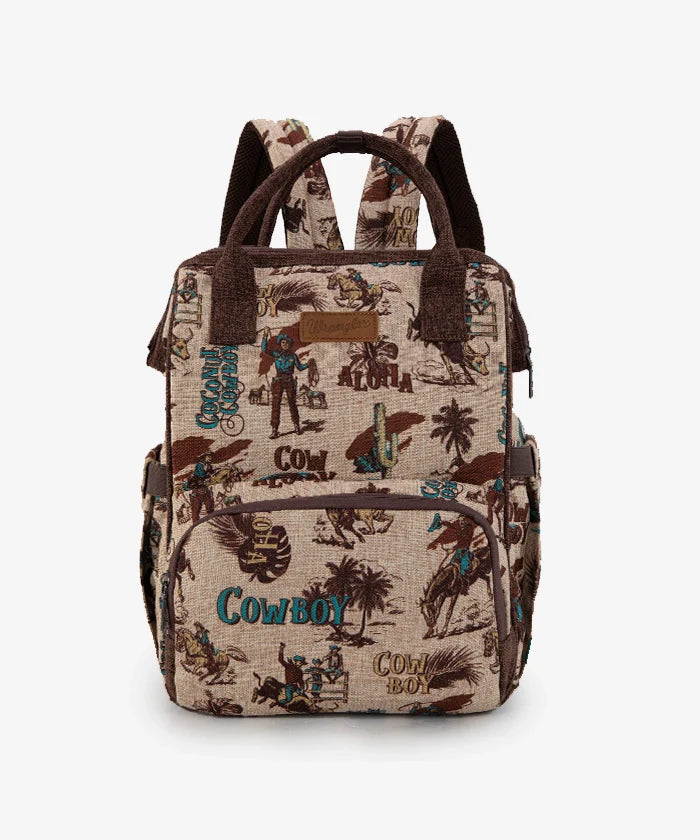 Wrangler Cowboy Print Backpack Bag