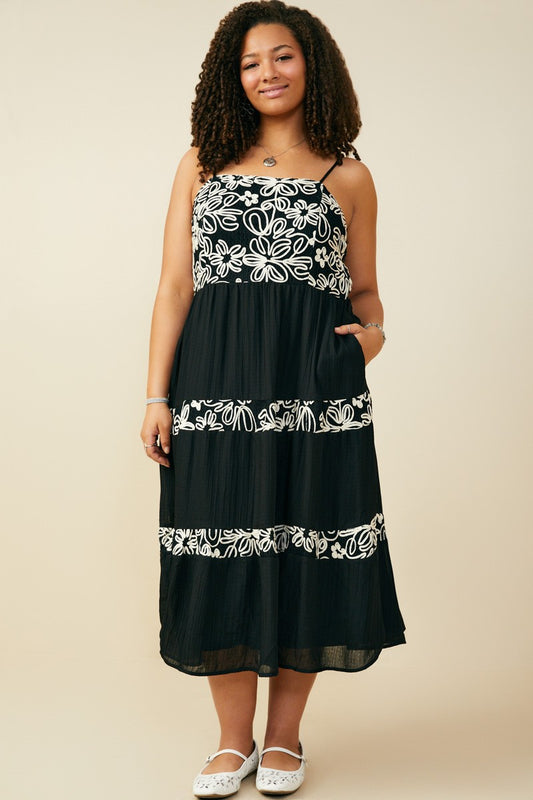 Curvy Everyday Floral Panel Dress