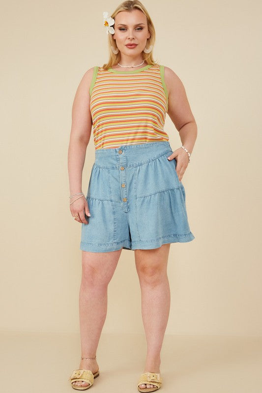 Curvy Tencel Twirl Shorts