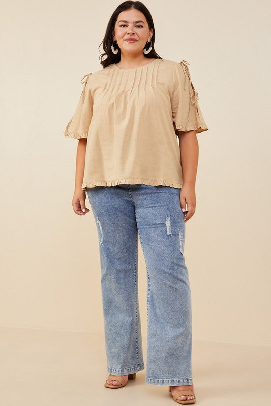Curvy Pintuck Petal Top
