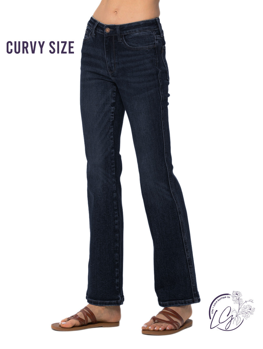 (SALE) Curvy Virginia Vintage Wash Rugged Bootcut By Judy Blue