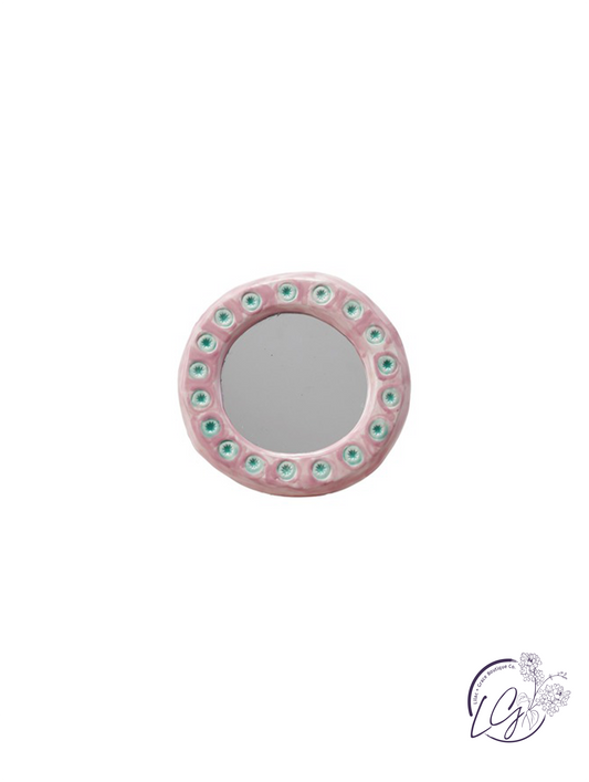 Pink & Blue Stoneware Mirror