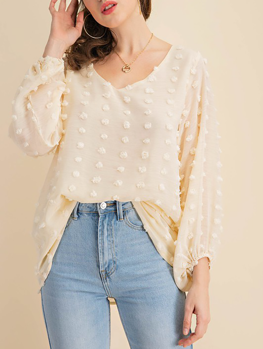 (Sale)Setting It Straight Balloon Sleeve Blouse