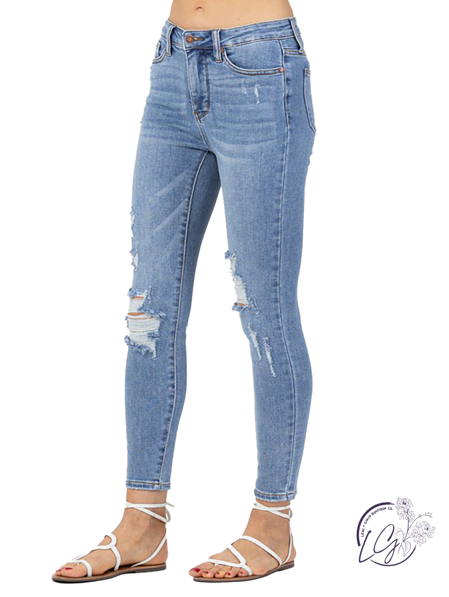 (SALE) Angel High-Rise Tummy Control Skinny by Judy Blue