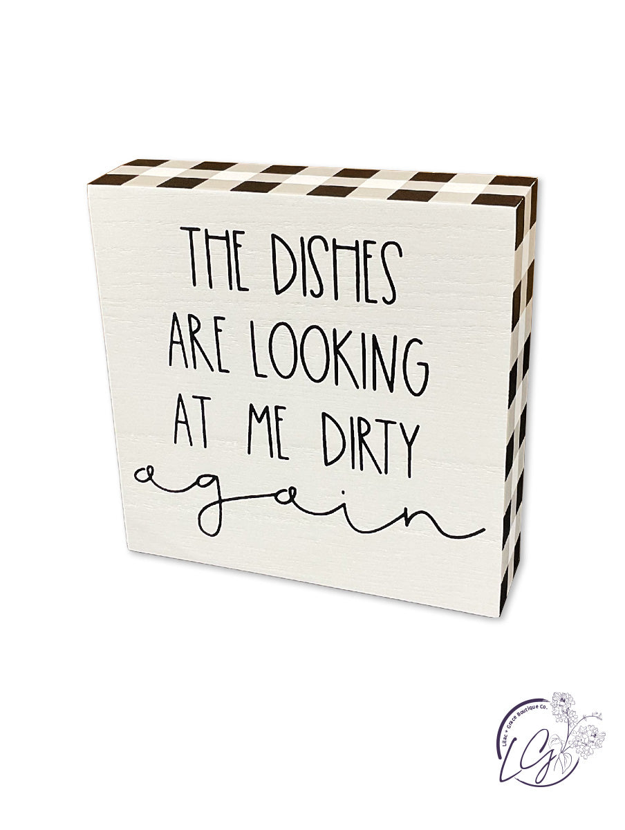 WOOD BOX TABLETOP/WALL HUMOR SIGN