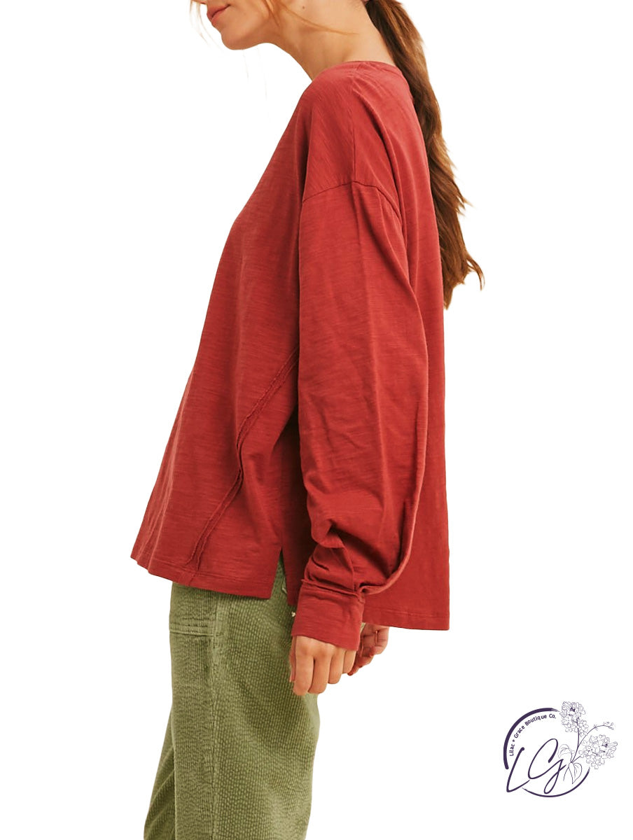 (Sale) Natural Glow Notch Detail Blouse