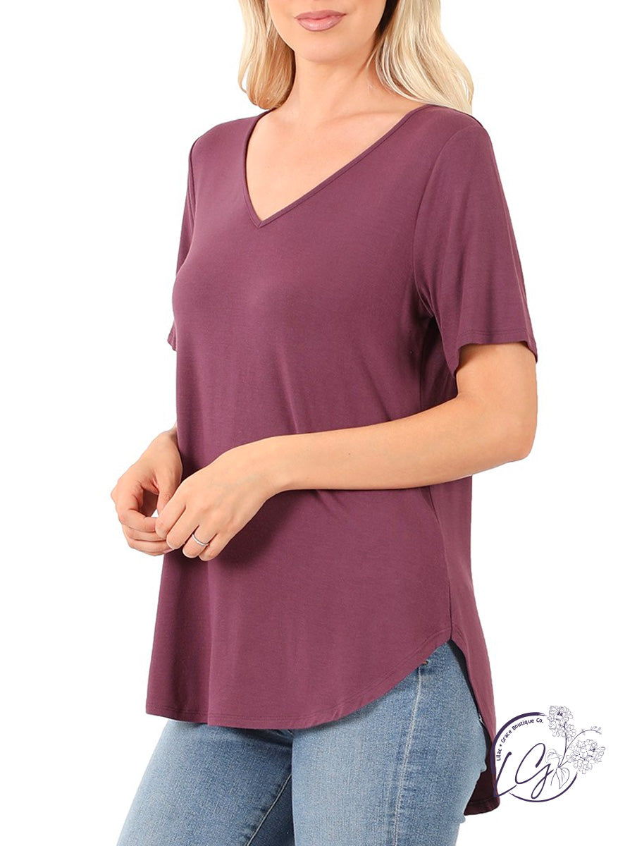Curvy Comfort Caress V-Neck Tee